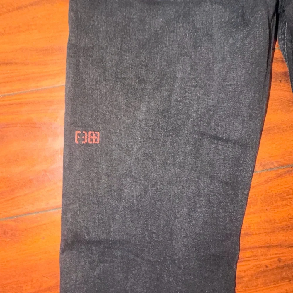 Ksubi Black Slim Straight Jeans with Red Cross-Stitch and White Pocket Graphic - Picture 7 of 12